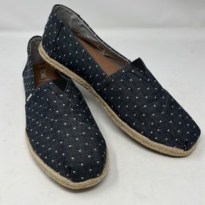 TOMS Slip on Espadrille Classic Dot Chambray Light Black